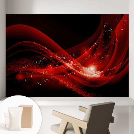 Carta Da Parati - Murale Alla Moda Decorazione - Camera Da Letto - Con Colla Gratuita Vortice Rosso 104x70 cm (1/5)