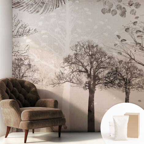 Carta Da Parati Facile Da Installare - Vlies Per Arredamento Interno - Per Pareti - Stile Moderno - Con Colla Gratuita Alberi delicati 250x250 cm (1/5)