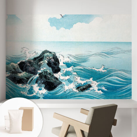 Carta Da Parati In Vlies Decorativa Per Pareti - Con Motivi Moderni - Con Colori Intensi - Per Ufficio Scena marina 104x70 cm (1/5)