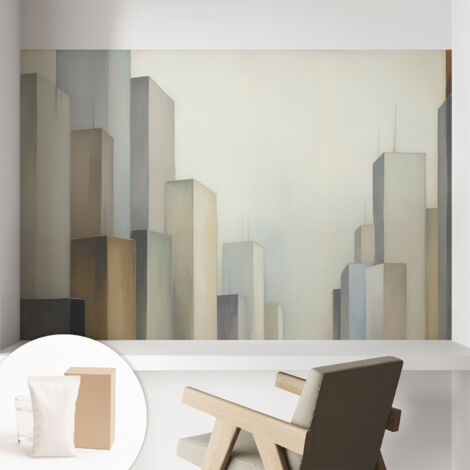 Carta Da Parati Non Tessuto - Di Alta Qualità Per Il Soggiorno La Cucina - Tendenze Moderne - Vlies Ecologico Grattacieli cittadini 104x70 cm (1/5)