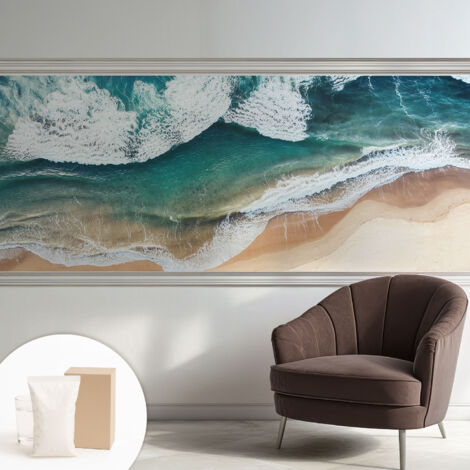 Carta Da Parati In Vlies Decorativa Per Pareti - Con Motivi Moderni - Con Colori Intensi - Per Ufficio Onde del mare 250x104 cm (1/5)