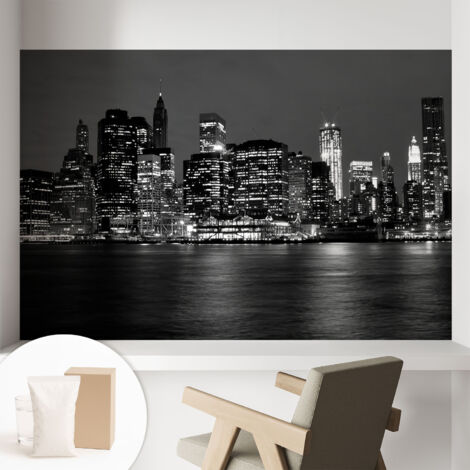 Carta Da Parati - Murale Alla Moda Decorazione - Camera Da Letto - Con Colla Gratuita metropoli notturna 104x70 cm (1/5)