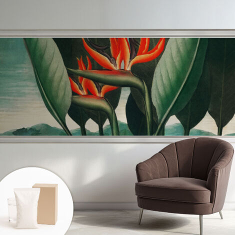 Carta Da Parati - Non Tessuto - Con Colla Inclusa - Per Interni - Ecologica - Con Ingresso - Soggiorno Fiori esotici 250x104 cm (1/5)
