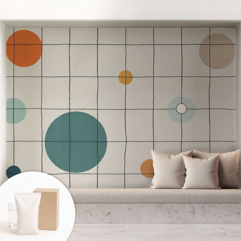 Carta Da Parati In Vlies Decorativa Per Pareti - Con Motivi Moderni - Con Colori Intensi - Per Ufficio cerchi colorati 208x146 cm (1/5)