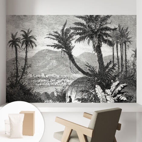 Carta Da Parati In Vlies - Fotomurale - Decorazione Paretie - Per Camera Da Letto - Per Soggiorno - Con Colla Gratuita oasi tropicale 104x70 cm (1/5)