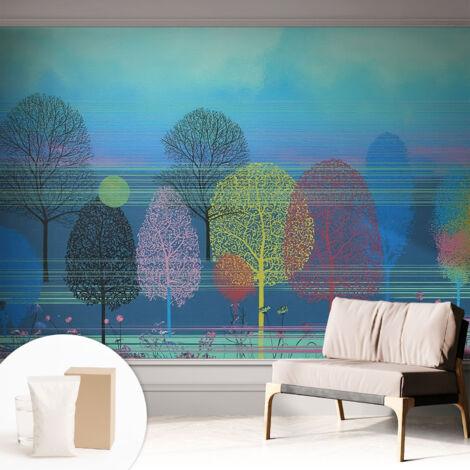 Carta Da Parati Non Tessuto - Di Alta Qualità Per Il Soggiorno La Cucina - Tendenze Moderne - Vlies Ecologico Armonia colorata 312x219 cm