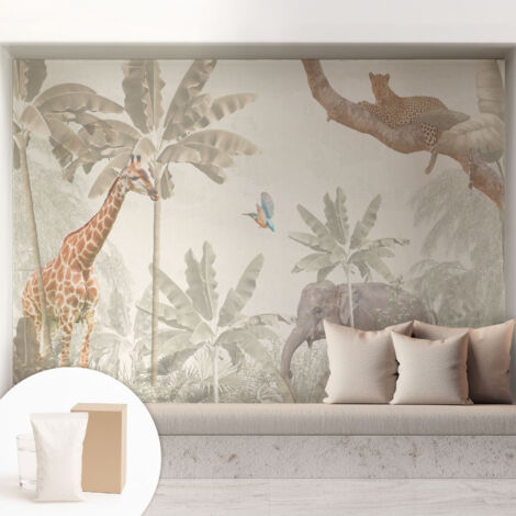 Carta Da Parati Con Design Moderno - Per Rinnovamento Rapido - Non-Woven - Per Interni Moderni oasi tropicale 208x146 cm (1/5)