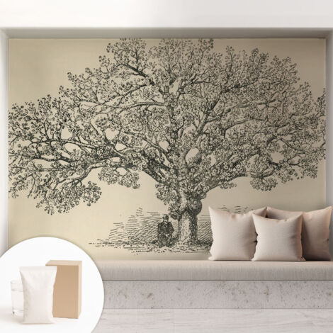Carta Da Parati - Murale Alla Moda Decorazione - Camera Da Letto - Con Colla Gratuita Illustrazione di un albero 208x146 cm (1/5)