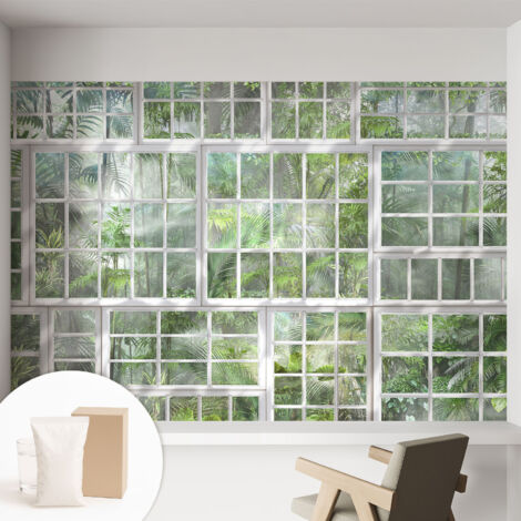 Carta Da Parati - Non Tessuto - Con Colla Inclusa - Per Interni - Ecologica - Con Ingresso - Soggiorno Foresta verde 152x104 cm (1/5)
