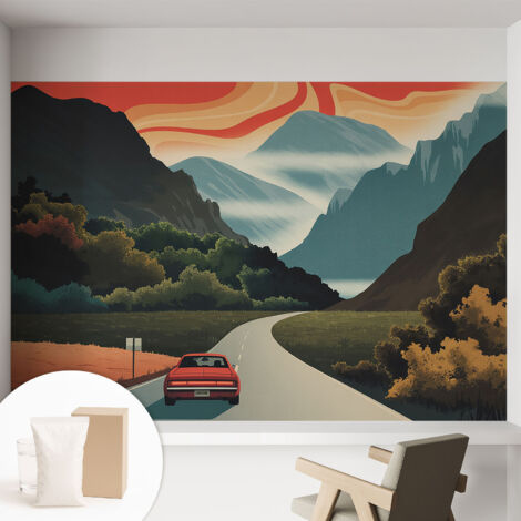 Carta Da Parati In Vlies Decorativa Per Pareti - Con Motivi Moderni - Con Colori Intensi - Per Ufficio Avventura in montagna 152x104 cm (1/5)