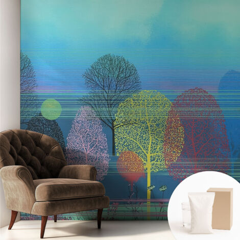 Carta Da Parati Non Tessuto - Di Alta Qualità Per Il Soggiorno La Cucina - Tendenze Moderne - Vlies Ecologico Armonia colorata 250x250 cm (1/5)