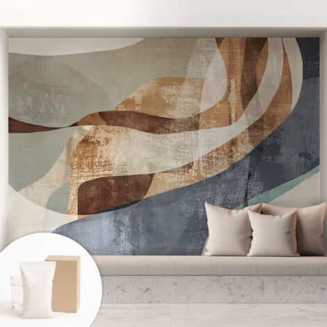 Carta Da Parati Non Tessuto - Con Colla Inclusa per Camera da Letto - Facile da Applica - Motivo decorativo Composizione astratta 208x146 cm (1/5)