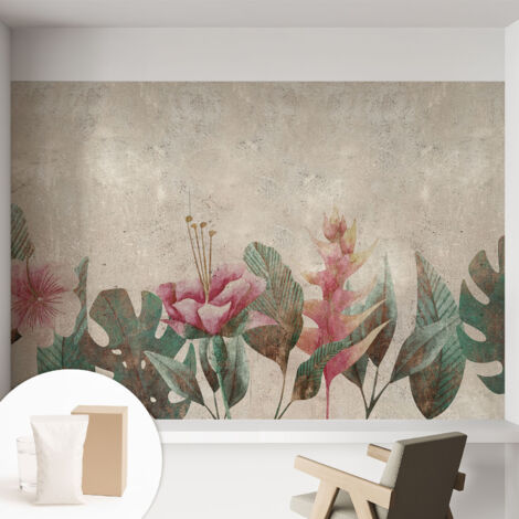 Carta Da Parati - Murale Alla Moda Decorazione - Camera Da Letto - Con Colla Gratuita Flora delicata 152x104 cm (1/5)