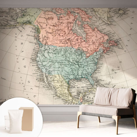 Carta Da Parati In Vlies - Fotomurale - Decorazione Paretie - Per Camera Da Letto - Per Soggiorno - Con Colla Gratuita Mappa storica 312x219 cm (1/5)
