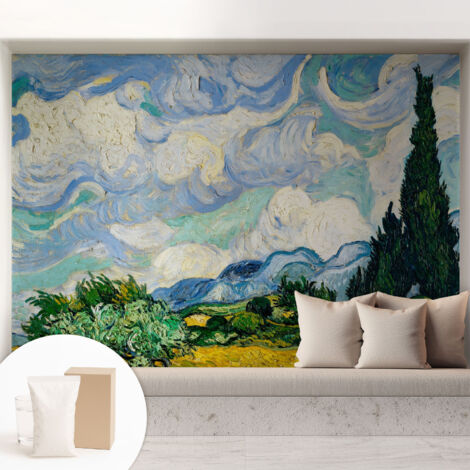 Carta Da Parati Non Tessuto - Con Colla Inclusa per Camera da Letto - Facile da Applica - Motivo decorativo Nuvole espressive 208x146 cm (1/5)