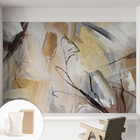 Carta Da Parati - Non Tessuto - Con Colla Inclusa - Per Interni - Ecologica - Con Ingresso - Soggiorno Composizione astratta 152x104 cm (1/5)
