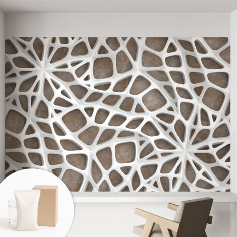 Carta Da Parati Non Tessuto - Con Colla Inclusa per Camera da Letto - Facile da Applica - Motivo decorativo Rete di pizzo 152x104 cm