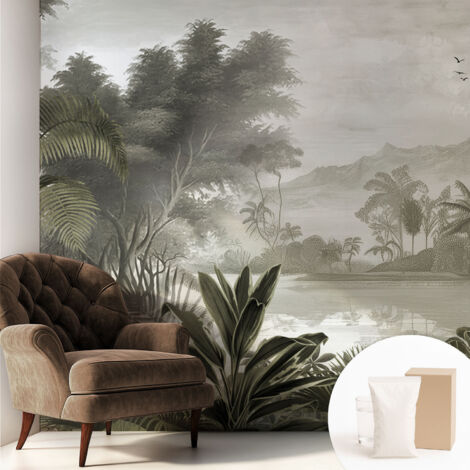 Carta Da Parati Non Tessuto - Di Alta Qualità Per Il Soggiorno La Cucina - Tendenze Moderne - Vlies Ecologico oasi tropicale 250x250 cm (1/5)