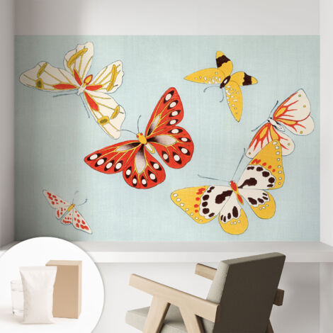 Carta Da Parati - Murale Alla Moda Decorazione - Camera Da Letto - Con Colla Gratuita Farfalle artistiche 104x70 cm (1/5)