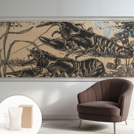 Carta Da Parati - Murale Alla Moda Decorazione - Camera Da Letto - Con Colla Gratuita gambero d'acqua 250x104 cm (1/5)
