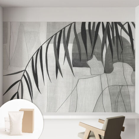 Carta Da Parati - Fotomurale In Vlies - per Decorazione pareti - Per La Cucina Camera Da Letto Per La Soggiorno Palma astratta 152x104 cm