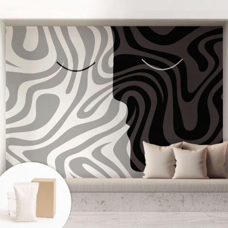 Carta Da Parati con design moderno - con motivi moderni - Fotomurali in TNT Soggiorno Camera De Letto Sala Ufficio Volti astratti 208x146 cm (1/5)