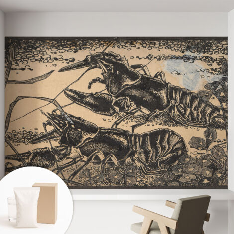 Carta Da Parati - Murale Alla Moda Decorazione - Camera Da Letto - Con Colla Gratuita gambero d'acqua 152x104 cm (1/5)