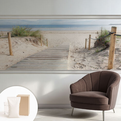 Carta Da Parati - Mural - Con Sala Da Pranzo - Camera Da Letto - Cameretta - Con Colla Gratuita passerella in legno 250x104 cm
