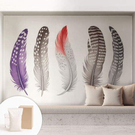 Carta Da Parati - Murale Alla Moda Decorazione - Camera Da Letto - Con Colla Gratuita Piume decorate 208x146 cm (1/5)