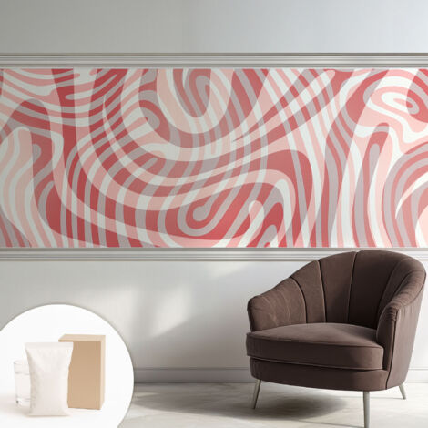 Carta Da Parati In Vlies Decorativa Per Pareti - Con Motivi Moderni - Con Colori Intensi - Per Ufficio Linee ondulate 250x104 cm (1/5)
