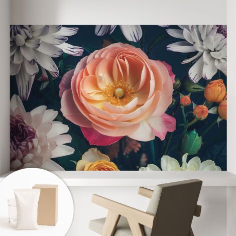 Carta Da Parati Non Tessuto - Di Alta Qualità Per Il Soggiorno La Cucina - Tendenze Moderne - Vlies Ecologico Armonia floreale 104x70 cm (1/5)