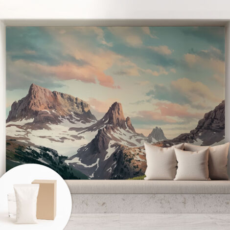 Carta Da Parati Non Tessuto - Decorazione Da Muro - Traspirante - Con Motivo - Per Camera Da Letto Cucina panorama montano 208x146 cm (1/5)