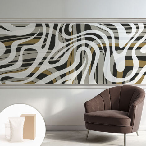 Carta Da Parati Facile Da Installare - Vlies Per Arredamento Interno - Per Pareti - Stile Moderno - Con Colla Gratuita Linee astratte 250x104 cm (1/5)