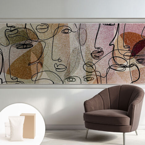 Carta Da Parati Non Tessuto - Di Alta Qualità Per Il Soggiorno La Cucina - Tendenze Moderne - Vlies Ecologico Volti lineari 250x104 cm (1/5)