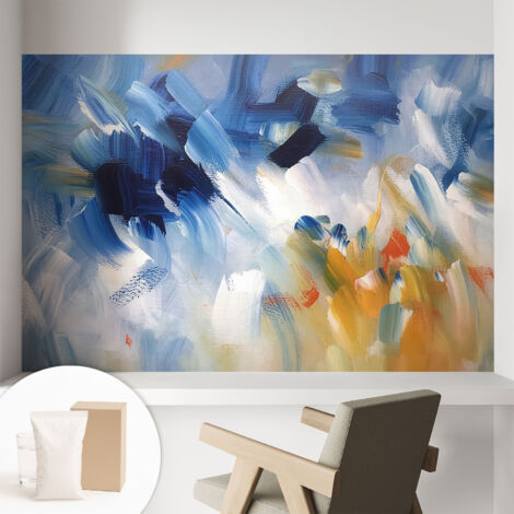 Carta Da Parati - Murale Alla Moda Decorazione - Camera Da Letto - Con Colla Gratuita tratti colorati 104x70 cm (1/5)