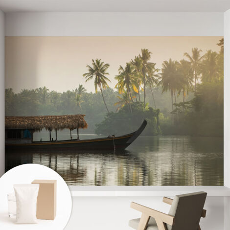Carta Da Parati Non Tessuto - Con Colla Inclusa per Camera da Letto - Facile da Applica - Motivo decorativo Paradiso tropicale 152x104 cm (1/5)