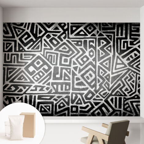 Carta Da Parati - Murale Alla Moda Decorazione - Camera Da Letto - Con Colla Gratuita Labirinto geometrico 152x104 cm (1/5)
