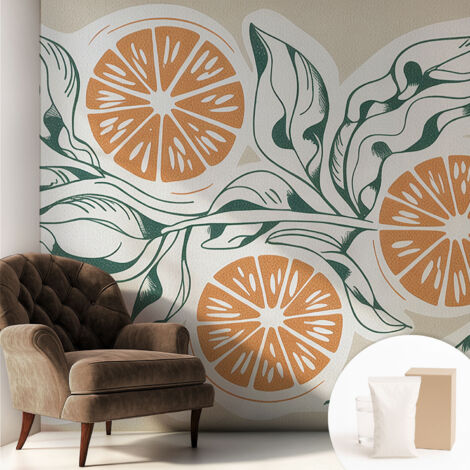 Carta Da Parati - Murale Alla Moda Decorazione - Camera Da Letto - Con Colla Gratuita Motivi di frutta 250x250 cm (1/5)