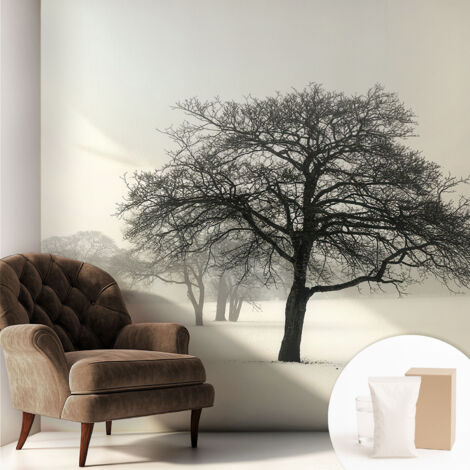 Carta Da Parati In Vlies Decorativa Per Pareti - Con Motivi Moderni - Con Colori Intensi - Per Ufficio Alberi invernali 250x250 cm (1/5)