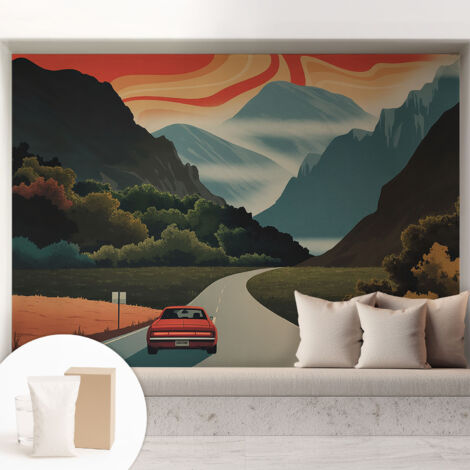 Carta Da Parati In Vlies Decorativa Per Pareti - Con Motivi Moderni - Con Colori Intensi - Per Ufficio Avventura in montagna 208x146 cm (1/5)