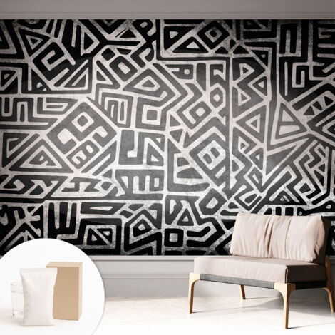 Carta Da Parati - Murale Alla Moda Decorazione - Camera Da Letto - Con Colla Gratuita Labirinto geometrico 312x219 cm (1/5)