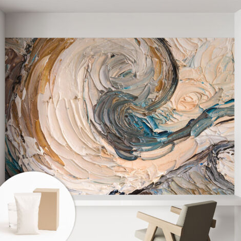 Carta Da Parati - Murale Alla Moda Decorazione - Camera Da Letto - Con Colla Gratuita Vortici colorati 152x104 cm (1/5)