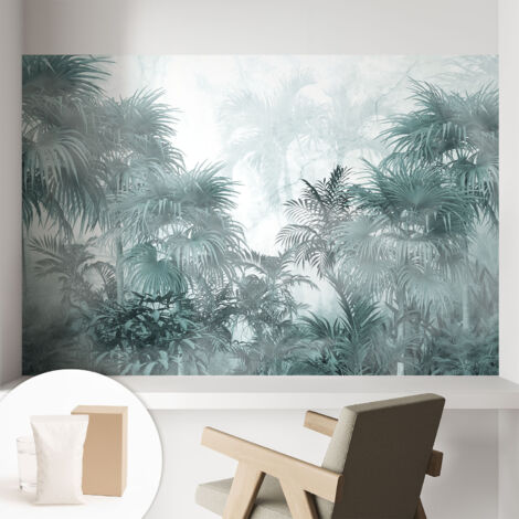 Carta Da Parati Facile Da Installare - Vlies Per Arredamento Interno - Per Pareti - Stile Moderno - Con Colla Gratuita Verde esotico 104x70 cm