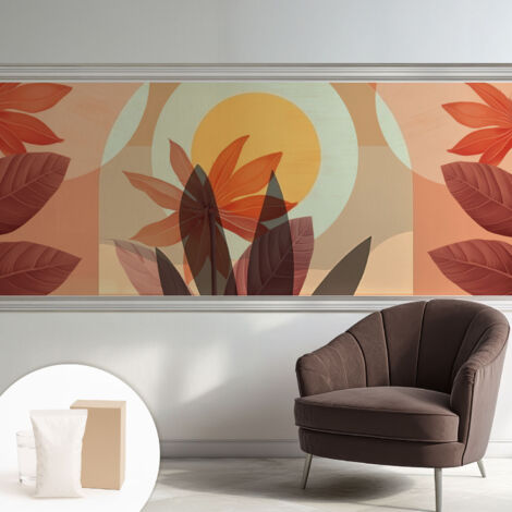 Carta Da Parati - Non Tessuto - Con Colla Inclusa - Per Interni - Ecologica - Con Ingresso - Soggiorno Astrazione floreale 250x104 cm (1/5)
