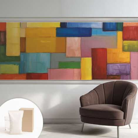 Carta Da Parati Non Tessuto - Decorazione Da Muro - Traspirante - Con Motivo - Per Camera Da Letto Cucina rettangoli colorati 250x104 cm (1/5)