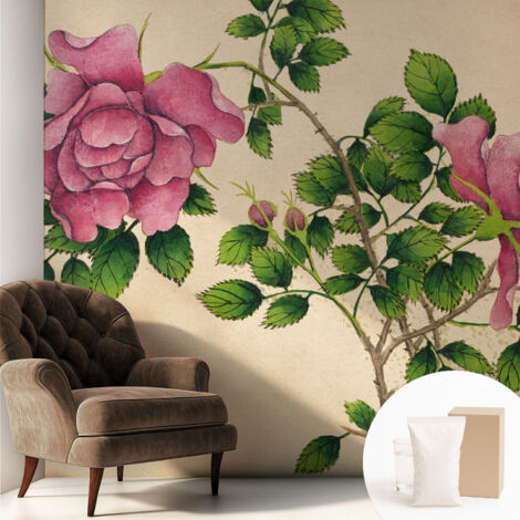 Carta Da Parati con design moderno - con motivi moderni - Fotomurali in TNT Soggiorno Camera De Letto Sala Ufficio Rose romantiche 250x250 cm (1/5)