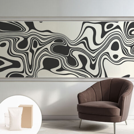 Carta Da Parati Non Tessuto - Con Colla Inclusa per Camera da Letto - Facile da Applica - Motivo decorativo Linee dinamiche 250x104 cm (1/5)