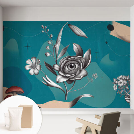 Carta Da Parati - Murale Alla Moda Decorazione - Camera Da Letto - Con Colla Gratuita Occhio di diamante 152x104 cm (1/5)