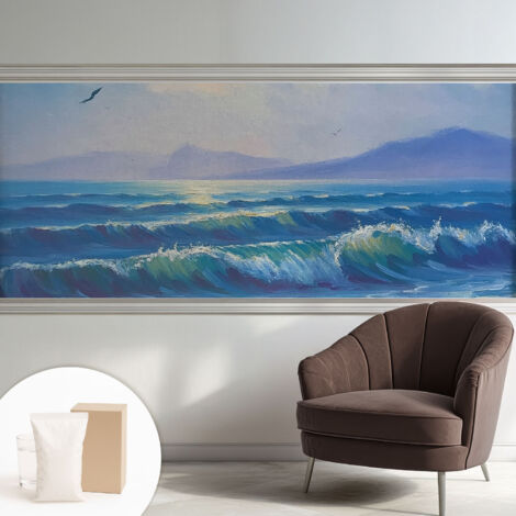Carta Da Parati - Non Tessuto - Con Colla Inclusa - Per Interni - Ecologica - Con Ingresso - Soggiorno Onde del mare 250x104 cm (1/5)