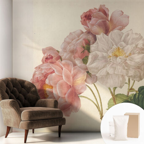 Carta Da Parati Con Design Moderno - Per Rinnovamento Rapido - Non-Woven - Per Interni Moderni Rose romantiche 250x250 cm (1/5)